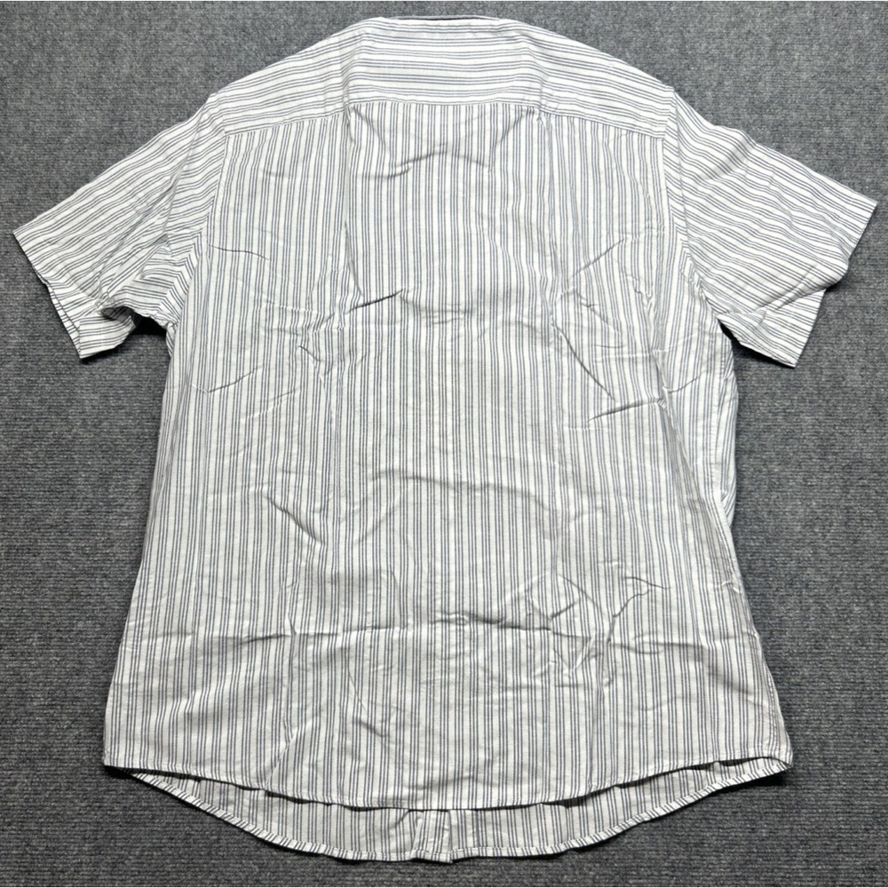 UNTUCKit Rutherford Shirt Mens XLT Reg Gray Striped Short Sleeve Button Up New - Picture 5 of 9
